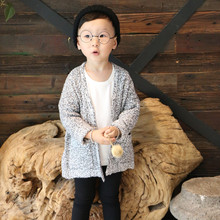 2016秋季新款童装毛线开衫 韩版男女小童加长针织时尚外套