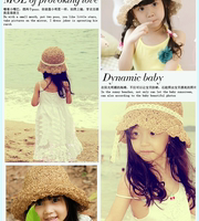 儿童草帽包邮新款夏季亲子沙滩帽女童女士遮阳海边镂空透气防晒帽
