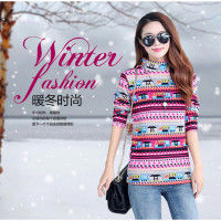 2015新款秋冬季韩版女装加绒加厚高领毛衣长袖套头羊绒针织打底衫