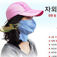 正品韩国进口防紫外线口罩护颈 夏季户外防晒口罩女真透气薄冰丝