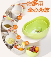 日本塑料加厚淘米篮厨房沥水洗菜筐洗米筛水果篮淘米盆大小号包邮