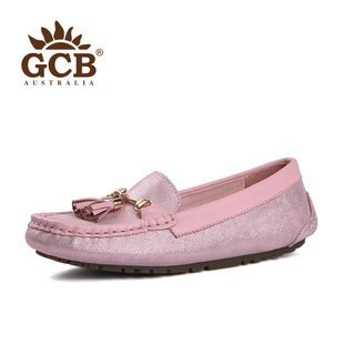 GCB豆豆鞋女浅口磨砂皮鞋妈妈鞋甜美舒适软底平跟懒人单鞋 GC8623