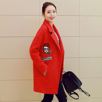2015秋冬新款韩版长袖羊毛呢大码女装外套女中长款风衣呢子大衣