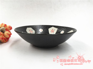 9月新品日本进口美浓烧釉下彩磨砂5.5深钵碗菜盘沙拉碗菜碗拌面碗