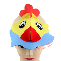 满百包邮EVA立体帽 小鸡头饰帽子 学校幼儿园表演道具 派对用品