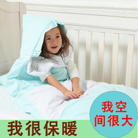新生婴儿童睡袋纯棉花秋冬款加厚 宝宝防踢被双向拉链带帽 空调被