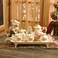 高档咖啡杯套装陶瓷杯具结婚套装骨瓷欧式茶具咖啡具英式下午茶具