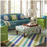 包邮现代时尚北欧简约彩色条纹地毯卧室客厅满铺茶几床边加厚沙发