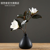 颂思缘 现代乡村美式禅意新中式假花真花软装饰品 陶瓷花瓶摆件