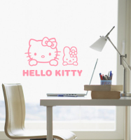 可爱hello kitty猫 儿童房卧室床头幼儿园墙贴纸 母婴用品装饰贴