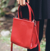 Stylenanda正品 韩国代购 韩版精致方形红色黑色手提两用包