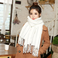 韩版针织毛线围巾女秋冬季长款纯色披肩围巾两用韩国学生保暖围脖