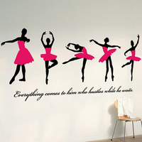 舞蹈女孩墙贴 音乐教室舞蹈室装饰贴纸 艺术学校布置芭蕾舞玻璃贴