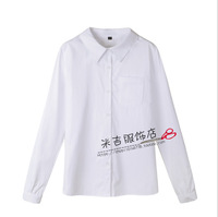 新款丸襟方领长袖衬衫jk学生制服日本正统校服班服女生白色衬衣