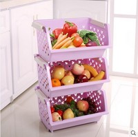 圣强三层加厚塑料置物架收纳架层架厨房新款特价蔬菜水果篮子储物