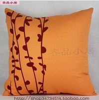 时尚简约 麻布植绒沙发靠垫套/抱枕套 163橙色