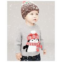 2015秋装新款童装外套英国n家男童男宝宝灰色圣诞企鹅针织衫毛衣