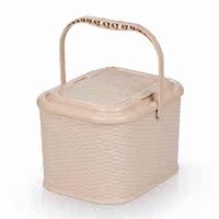 包邮 带盖方形 藤编式茶水桶 茶盘排水桶 茶桶茶渣桶 塑料 特价