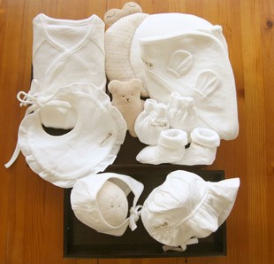 韩国代购JOHN N TREE有机棉婴儿礼盒宝宝用品新生儿用品7件套现货
