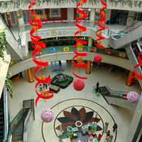大红螺旋 商场开业螺旋装饰 周年庆商场装饰 开业氛围布置