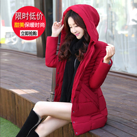 2016年冬季新款韩版时尚棉衣修身中长款羽绒棉服学生外套女面包服
