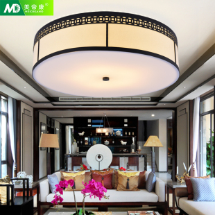 新中式LED吸顶灯客厅卧室灯饰餐厅圆形现代简约温馨节能房间灯具