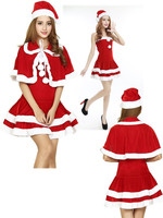 新款特价圣诞服性感成人圣诞表演服装圣诞老人红色连衣裙演出服女
