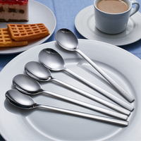 合庆304不锈钢勺子创意可爱调羹饭勺可爱餐具汤勺长柄餐具搅拌勺
