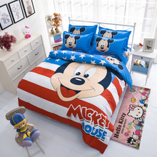 迪士尼米奇米老鼠卡通儿童四件套单人三件套1.2米1.5米2.0床套