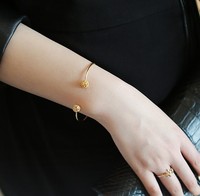 韩国流行小饰品 气质优雅 镂空水钻 珠子开口细环手镯几何形手链