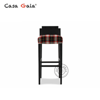 盖雅奢华定制 欧式软包布艺吧椅 实木成人椅厂家正品直销