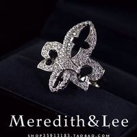 Meredith&Lee意大利珠宝级鸢尾花满钻镶嵌锆石奢华气质百搭戒指