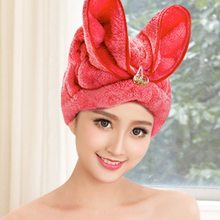 【天天特价】珊瑚绒干发帽超强吸水加厚韩式可爱干发包头巾特价
