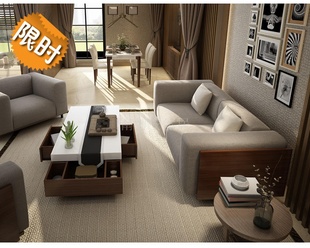 可拆洗北欧简约现代小户型三人客厅设计师组合软单人双人布艺沙发
