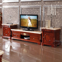 天然大理石电视柜 现代欧式客厅家具 中式实木电视柜地柜 2米包邮