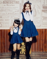 亲子装秋装时尚母女韩版立领纯棉T恤牛仔背带裙两件套女童套装潮