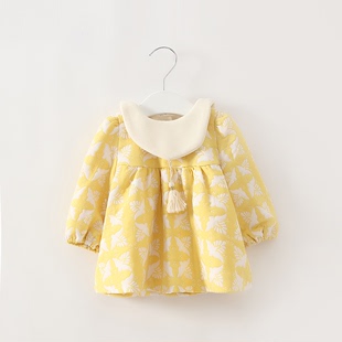 idea2016秋季新款韩版女童装婴幼儿童裙女童加厚加绒连衣裙上衣