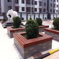 河南郑州户外园林防腐木阳台花园樟子松碳化木树池、坐凳、木板凳