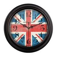 英国国旗米字图北欧复古创意挂钟超静音家居装饰圆形金属壁挂钟表