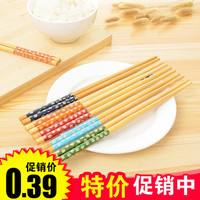 厨房餐具用品家用竹制油炸筷日式家庭装樱花环保木质礼品酒店筷子