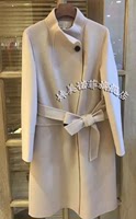 2015冬装新款欧洲站立领风衣双面羊绒大衣外套系带高级定制女