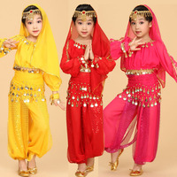 新款儿童舞蹈服 阿拉伯演出服 幼儿园演出灯笼长袖印度肚皮舞套装