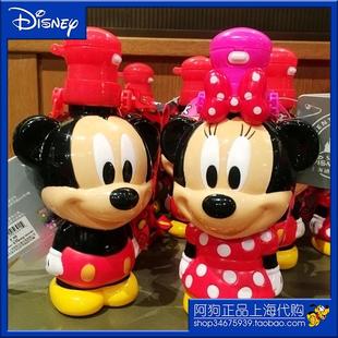 上海迪士尼乐园正品代 米奇米老鼠米妮3D立体背带儿童塑料吸管杯