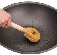 日本进口锅刷不沾油 椰棕刷 厨房清洁刷子 天然棕刷 碗刷 木柄刷
