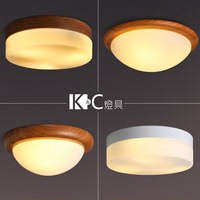 kc灯具北欧日式现代简约木纹书房卧室走廊阳台过道led圆形吸顶灯