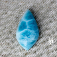 栖石原创 天然高品质精品拉利玛海纹石吊坠裸石收藏级 蓝色宝石