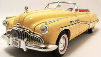 美国代购汽车模型收藏1949年份别克 跑车哈雷伯爵概念 黄金敞篷车