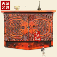 中式家居桃木雕壁饰电表箱空开箱装饰画电闸配电箱遮挡箱壁挂画盒
