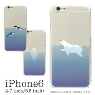 日本海洋动物iphone6/Plus手机壳苹果6卡通北极熊透明超薄保护壳
