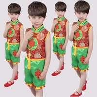 六一儿童民族秧歌服装女童演出服新款中国结喜庆幼儿园舞蹈表演服